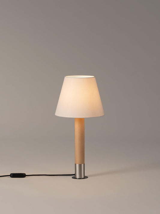 Nickel and White Básica M1 Table Lamp by Santiago Roqueta for Santa & Cole