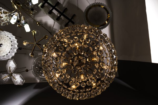 Nickel Crystal Chandelier from Bakalowits & Söhne, 1950s-SPD-734246