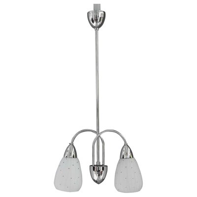 Nickel Pendant with Glass Shades, Vienna, 1950s-SPD-1010305