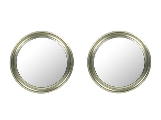 Nickel Plated Brass & Black Metal Mirrors by Sergio Mazza for Artemide, 1970s, Set of 2-RD-1730040