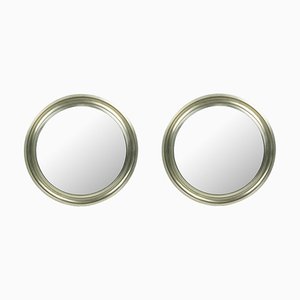 Nickel Plated Brass & Black Metal Mirrors by Sergio Mazza for Artemide, 1970s, Set of 2-RD-1730040