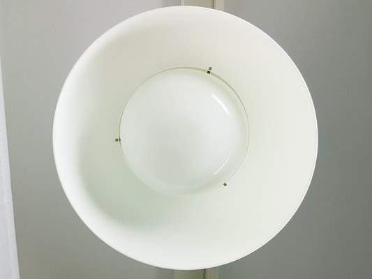 Nickel-Plated Brass & White Methacrylate 4005 Pendant Lamp by A. & P.G. Castiglioni for Kartell, 1960s-RD-1767666