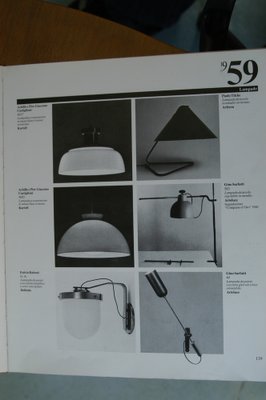 Nickel-Plated Brass & White Methacrylate 4005 Pendant Lamp by A. & P.G. Castiglioni for Kartell, 1960s-RD-1767666