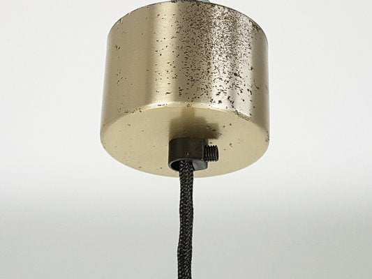 Nickel-Plated Brass & White Methacrylate 4005 Pendant Lamp by A. & P.G. Castiglioni for Kartell, 1960s-RD-1767666