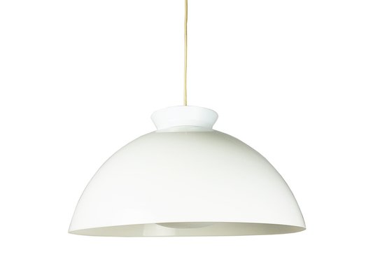 Nickel Plated Brass & White Methacrylate 4006 Pendant Lamp by A. & P.G. Castiglioni for Kartell, 1959-RD-1819967