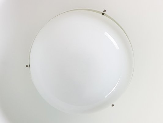 Nickel Plated Brass & White Methacrylate 4006 Pendant Lamp by A. & P.G. Castiglioni for Kartell, 1959-RD-1819967