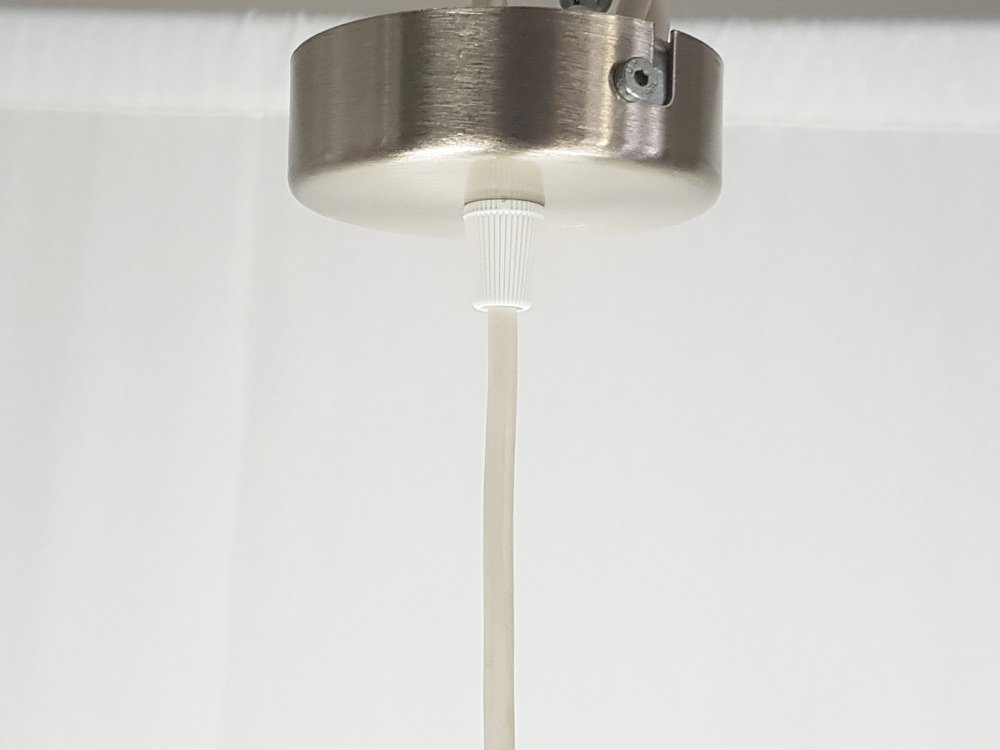 Nickel Plated Brass & White Methacrylate Pendant Lamp Mod. 21/5 by L. Bandini Buti for Kartell, 1960s