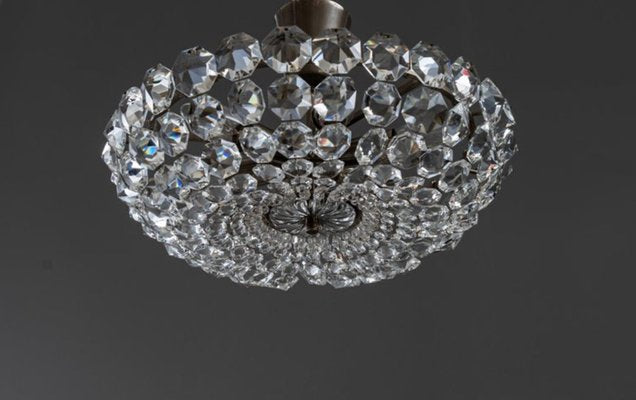 Nickel-Plated Chandelier from Bakalowits & Söhne, 1950s-SPD-1238968