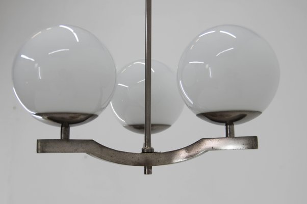 Nickel-Plated Functionalist Chandelier, 1930s-TZ-1308512