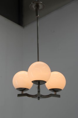 Nickel-Plated Functionalist Chandelier, 1930s-TZ-1308512