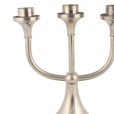 Nickel-Plated Metal Candleholder by Kallmeyer & Harjes, Gotha, Germany, 1930s-ZCI-752188