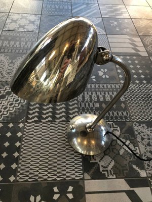 Nickel Table Lamp, 1930s-QUC-1124588