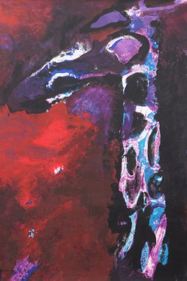 Nico Molenkamp, Giraffe, 20th Century, Oil on Canvas, Framed-EZZ-1736853