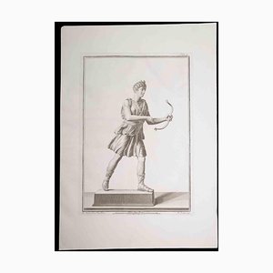 Nicola Fiorillo, Archer, Ancient Roman Statue, Original Etching, 18th Century-ZCI-1379400