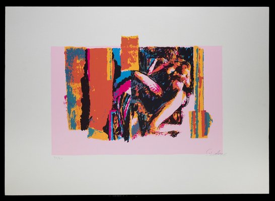 Nicola Simbari - Nude Lying Model - Original Screen Print by Nicola Simbari - 1976-ZCI-1165794