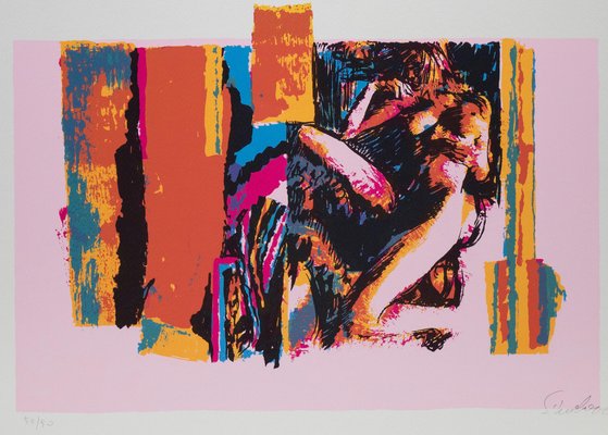 Nicola Simbari - Nude Lying Model - Original Screen Print by Nicola Simbari - 1976-ZCI-1165794