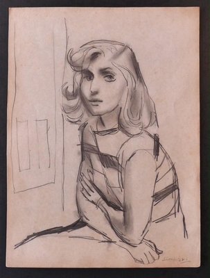 Nicola Simbari - Woman - Original Pencil Drawing - 1960s-ZCI-899480