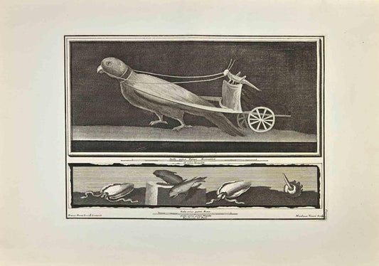 Nicola Vanni, Grasshopper Driving a Parrot-Cart, Etching, 18th Century