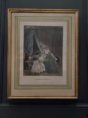 Nicolas Lavreince Janinet, Romantic Indiscretion, Engraving, Framed-QKG-1814060