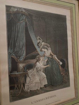 Nicolas Lavreince Janinet, Romantic Indiscretion, Engraving, Framed-QKG-1814060