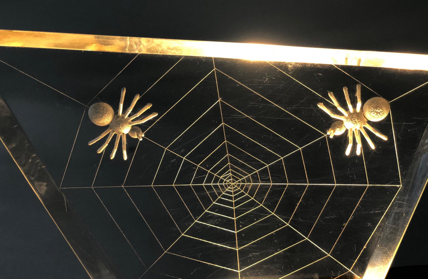 Night Light with Spiders Engraved in Acrylic Glass, 1960s