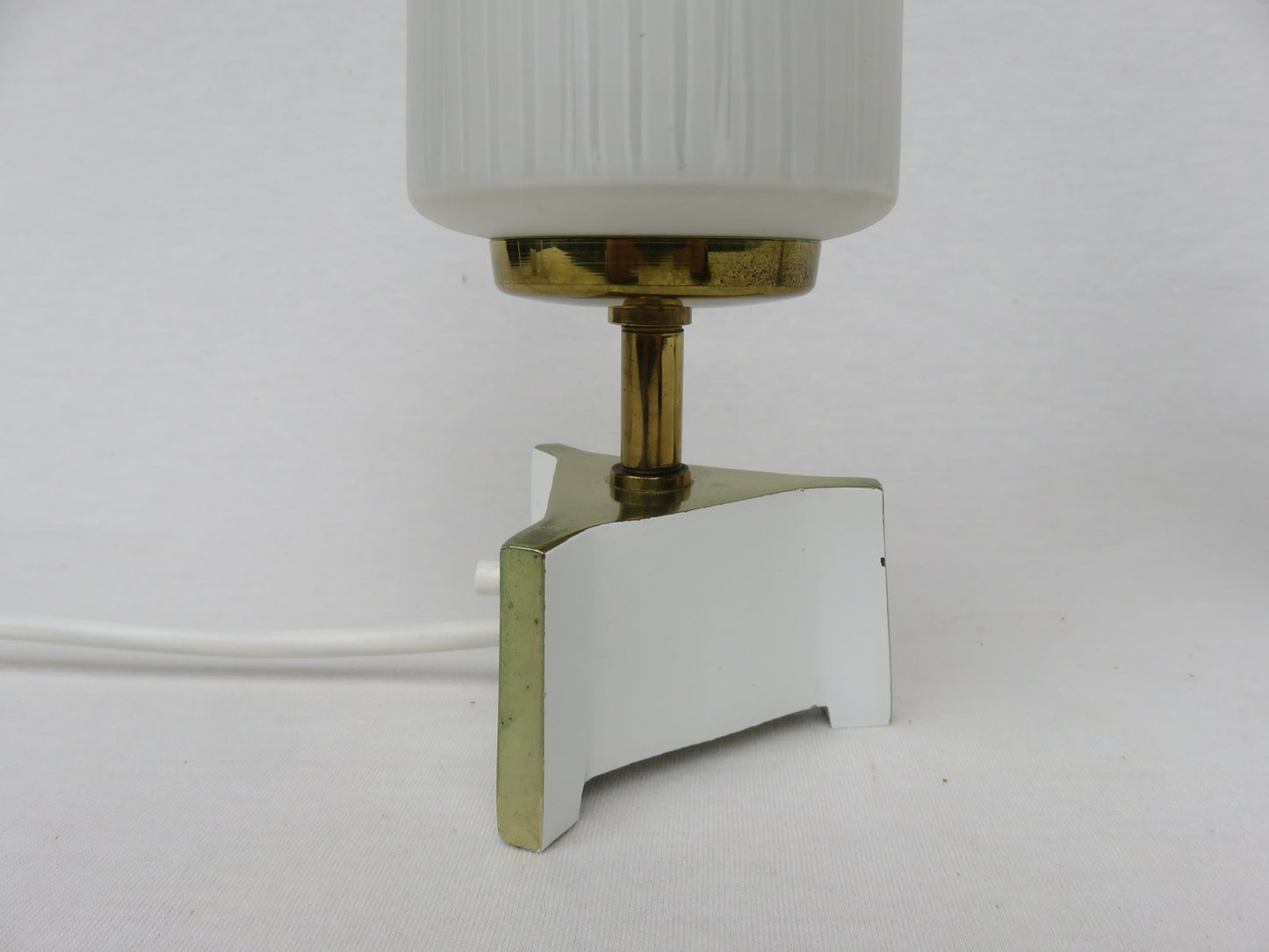 Night Stand Lamps in Brass and Glass, 1950s, Set of 2