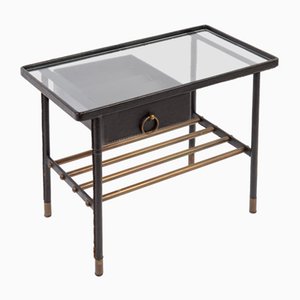 Night Table Sheathed in Leather by Jacques Adnet-VRR-1047675