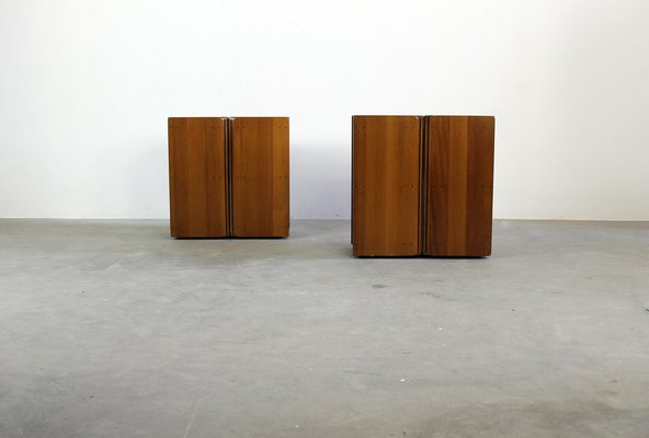 Nightstands in Walnut by by Tobia & Afra Scarpa for Maxalto, Italy, 1970s, Set of 2-IVC-1741455