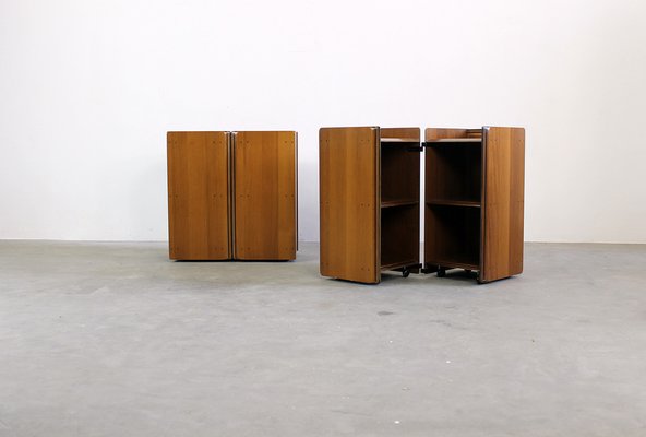 Nightstands in Walnut by by Tobia & Afra Scarpa for Maxalto, Italy, 1970s, Set of 2-IVC-1741455