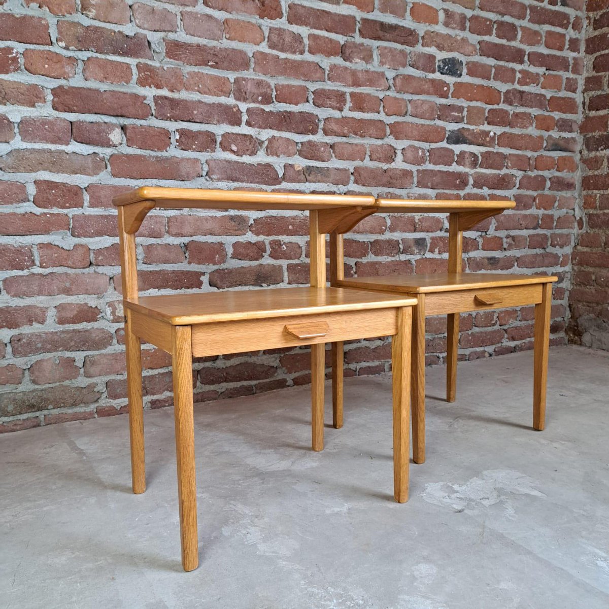 Nightstands with Drawers, Denmark, 1960s, Set of 2