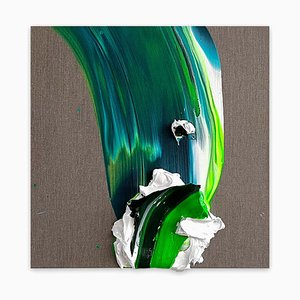 Nikolaos Schizas, Small Green Wave, Mixed Media on Canvas, 2022-RMD-1443883