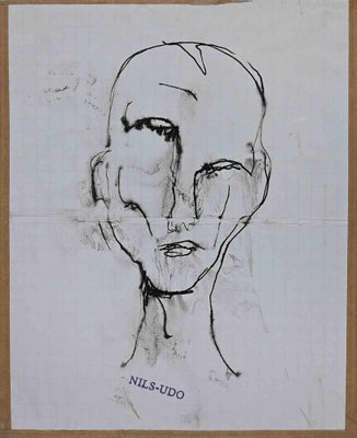 Nils Udo, Portrait, Original Drawing in China Ink, Late 20th-Century-ZCI-1316560