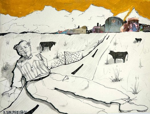 Nina Narimanishvili, Country Man, 2023, Ink & Pencil on Paper-CHG-2030610