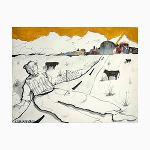 Nina Narimanishvili, Country Man, 2023, Ink & Pencil on Paper-CHG-2030610