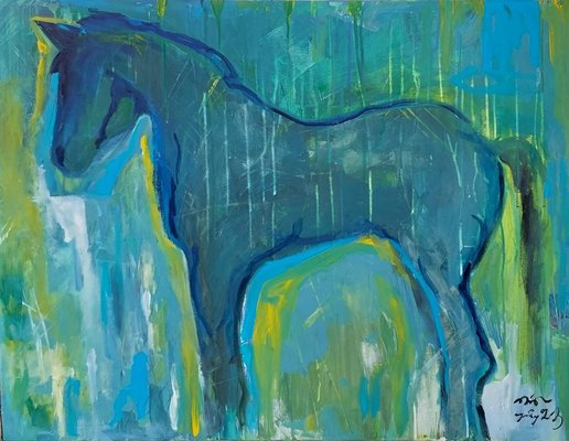 Nina Urushadze, Abstract Equine, 2023, Acrylic on Canvas-CHG-2030873