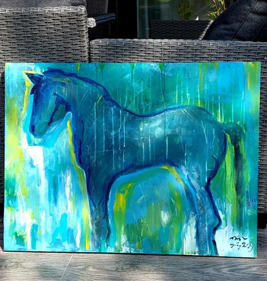 Nina Urushadze, Abstract Equine, 2023, Acrylic on Canvas-CHG-2030873