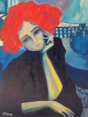 Nina Urushadze, Red Head, 2023, Acrylic on Canvas-CHG-2037004