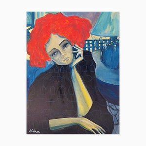 Nina Urushadze, Red Head, 2023, Acrylic on Canvas-CHG-2037004