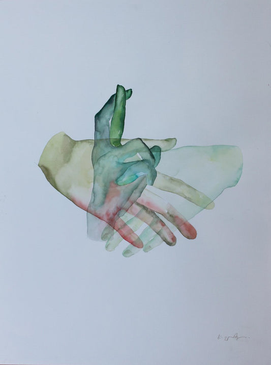 Nino Eliashvili, Finger Crossed, 2022, Watercolor on Paper