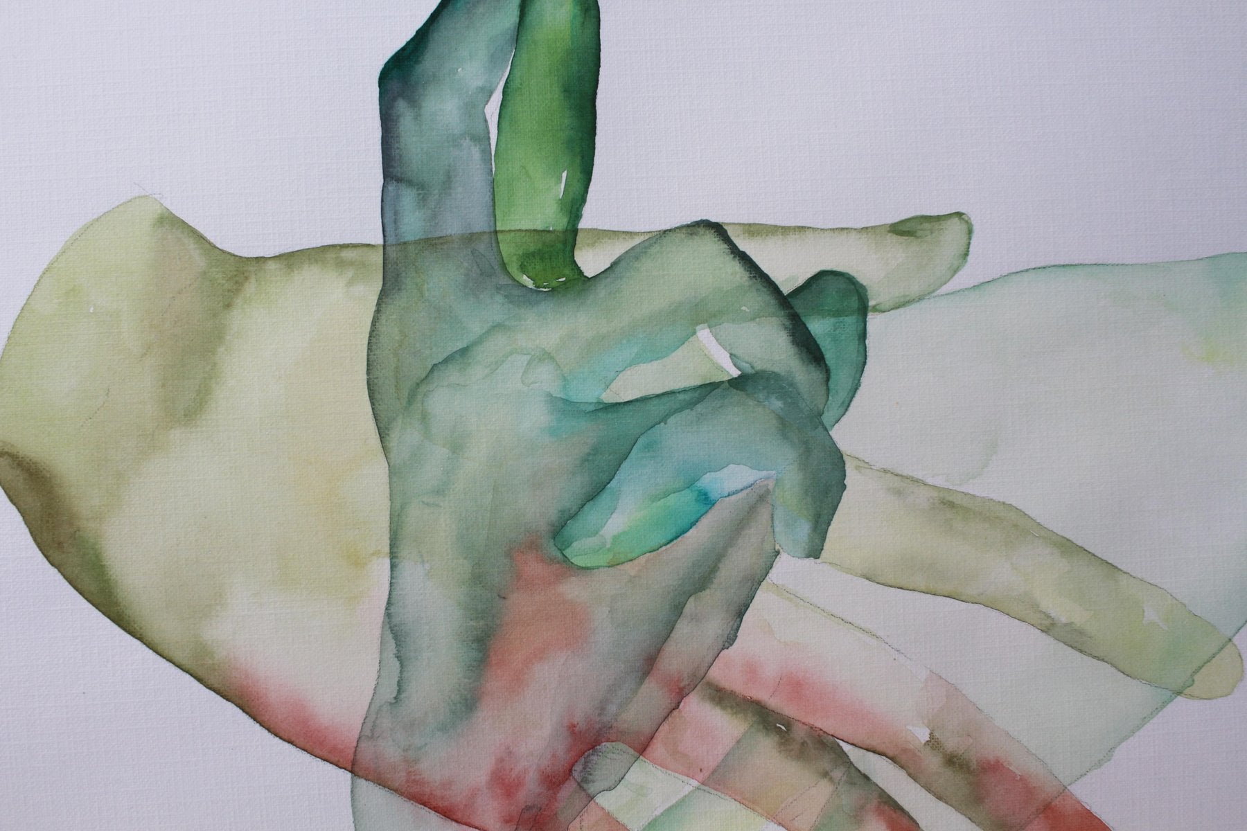 Nino Eliashvili, Finger Crossed, 2022, Watercolor on Paper