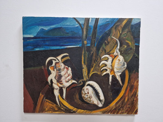 Nino La Barbera, Shells, 1969, Oil on Canvas, Framed