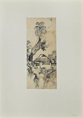 Nishimura Nantei, Village, Ink Drawing, Early 19th Century-ZCI-2029251