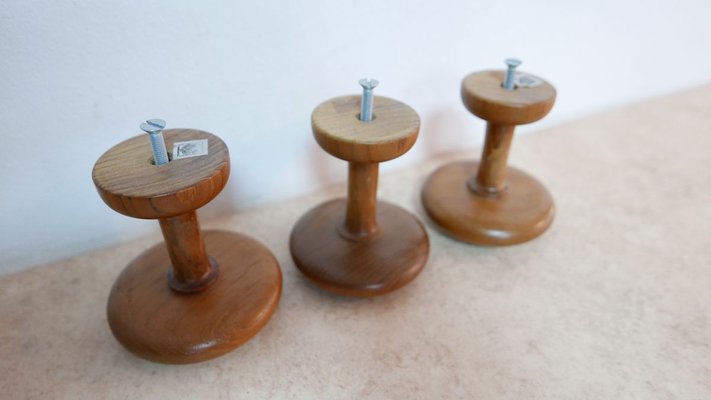 No. 140 Teak Coat Racks by Aksel Kjersgaard for Aksel Kjersgaard, 1960s, Set of 8-KK-774329