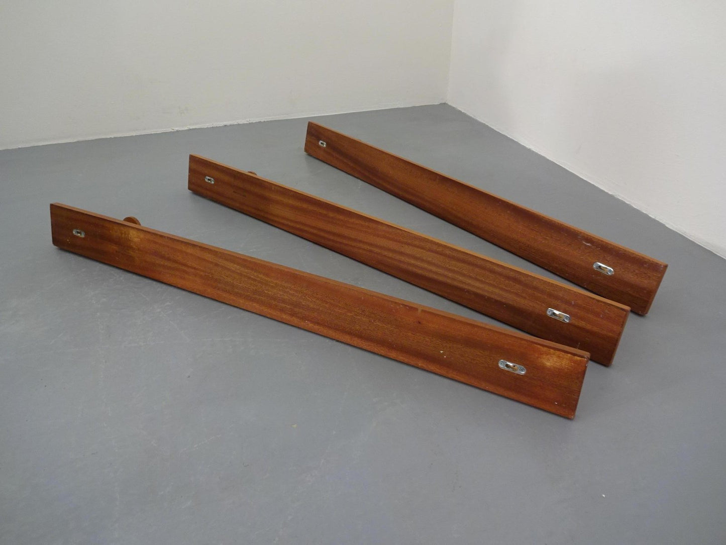 No. 140 Teak Wall Racks by Aksel Kjersgaard for Odder Møbler, 1960s, Set of 3