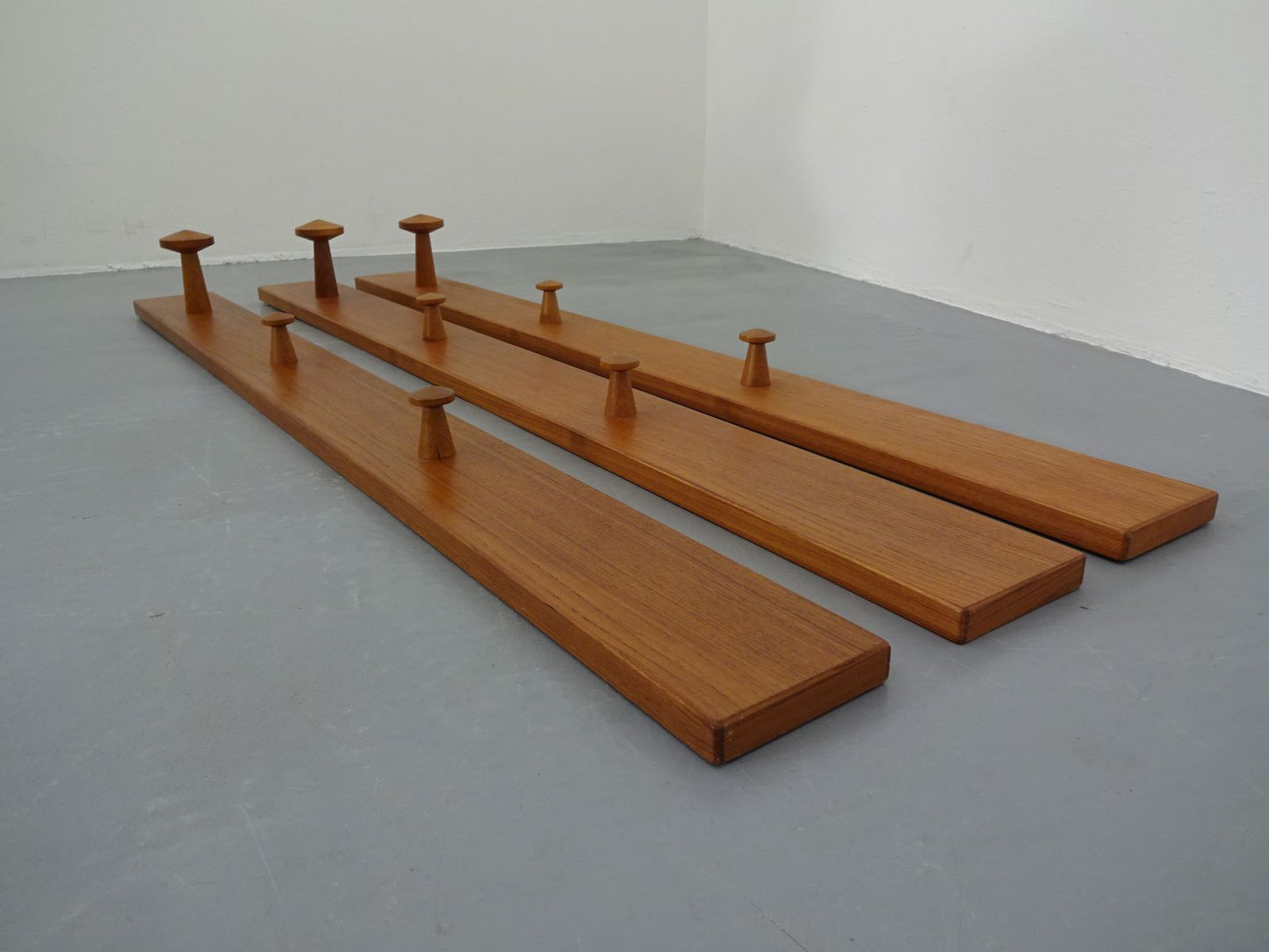 No. 140 Teak Wall Racks by Aksel Kjersgaard for Odder Møbler, 1960s, Set of 3