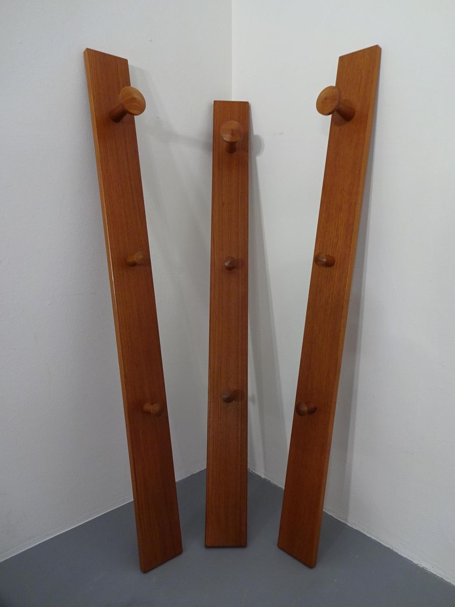 No. 140 Teak Wall Racks by Aksel Kjersgaard for Odder Møbler, 1960s, Set of 3