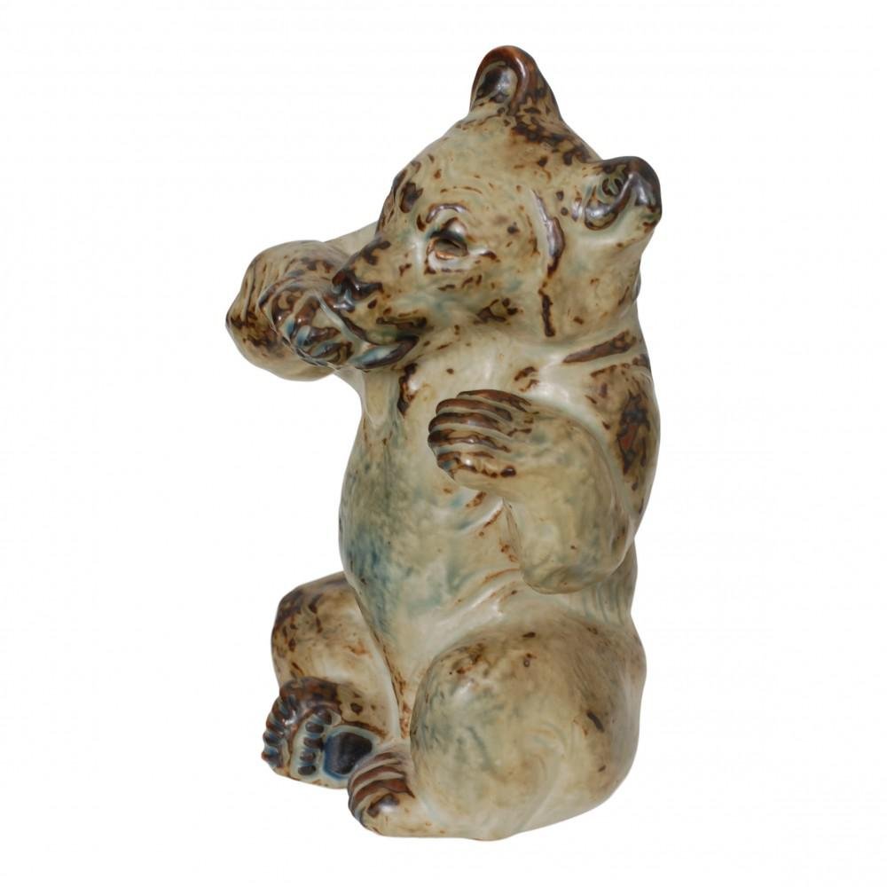 No. 21675 Bear Figure in Ceramic by Knud Kyhn for Royal Copenhagen