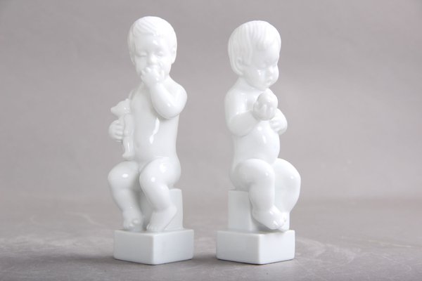 No. 2230 and 2231 Figures in Blanc de Chine by Sv. Lindhart for Bing & Grondahl, 1970-1982, Set of 2-DQ-1351077