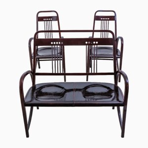 No. 511 Living Room Set in Beech by Michael Thonet for Thonet, Set of 3-QOR-2032294