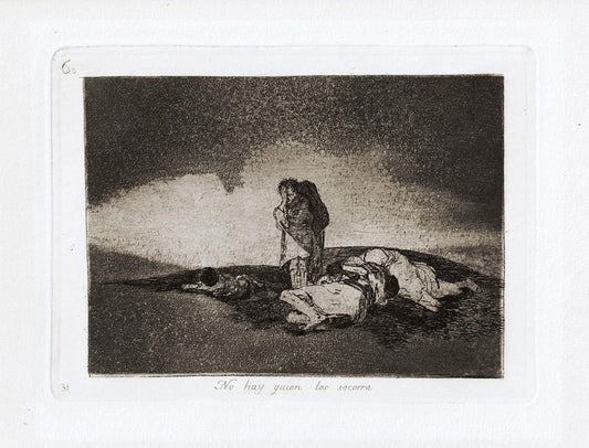 No Hay Quien lo Socorra - Original Etching by Francisco Goya - 1863 1863